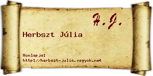 Herbszt Júlia névjegykártya